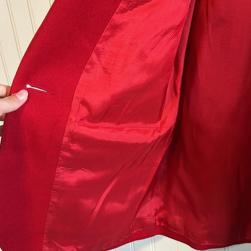 100% Wool Red Blazer Vintage Women's Prophecy Petite Christmas Holiday‎ - Picture 11 of 11
